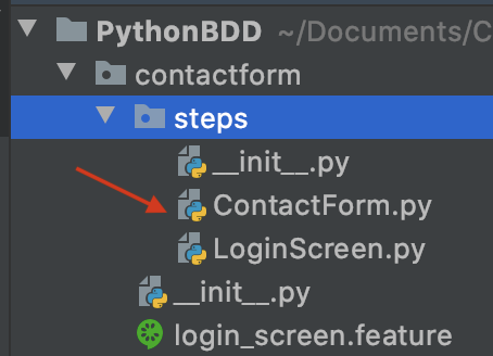 Step Definition file